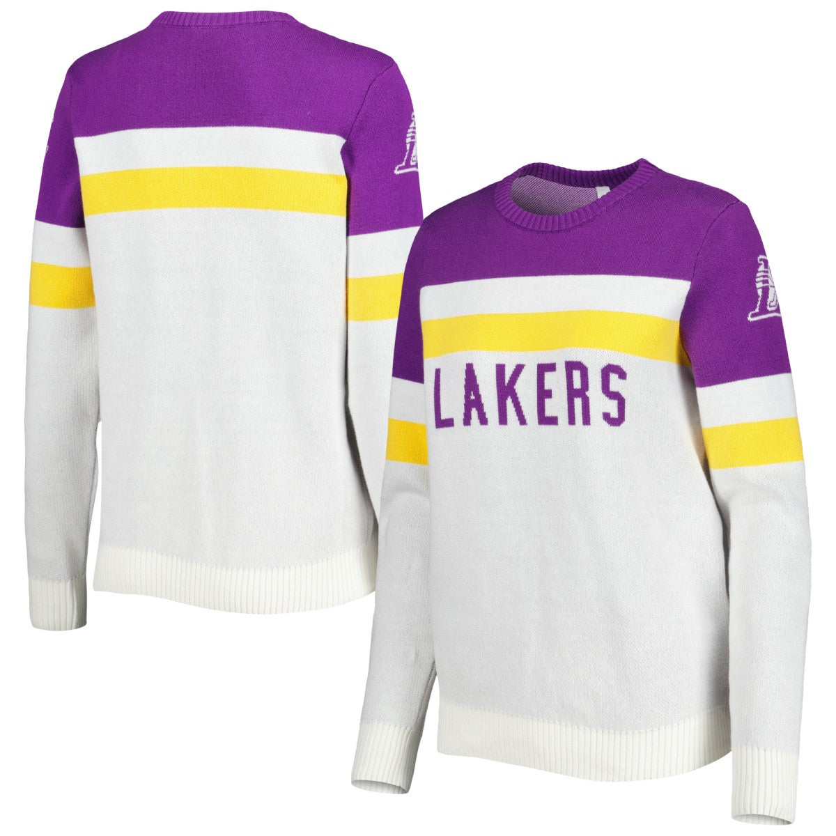 Los Angeles Lakers Lusso Women's Dominique Pullover Sweater - Purple/Cream outlet