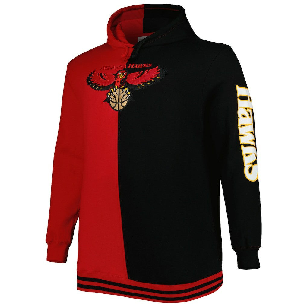 Atlanta Hawks Hardwood Classics Big & Tall Hardwood Classics Split Pullover Hoodie - Red/Black cheap