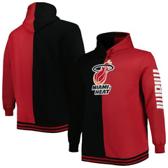 Miami Heat Hardwood Classics Big & Tall Hardwood Classics Split Pullover Hoodie - Black/Red sale