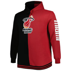 Miami Heat Hardwood Classics Big & Tall Hardwood Classics Split Pullover Hoodie - Black/Red sale