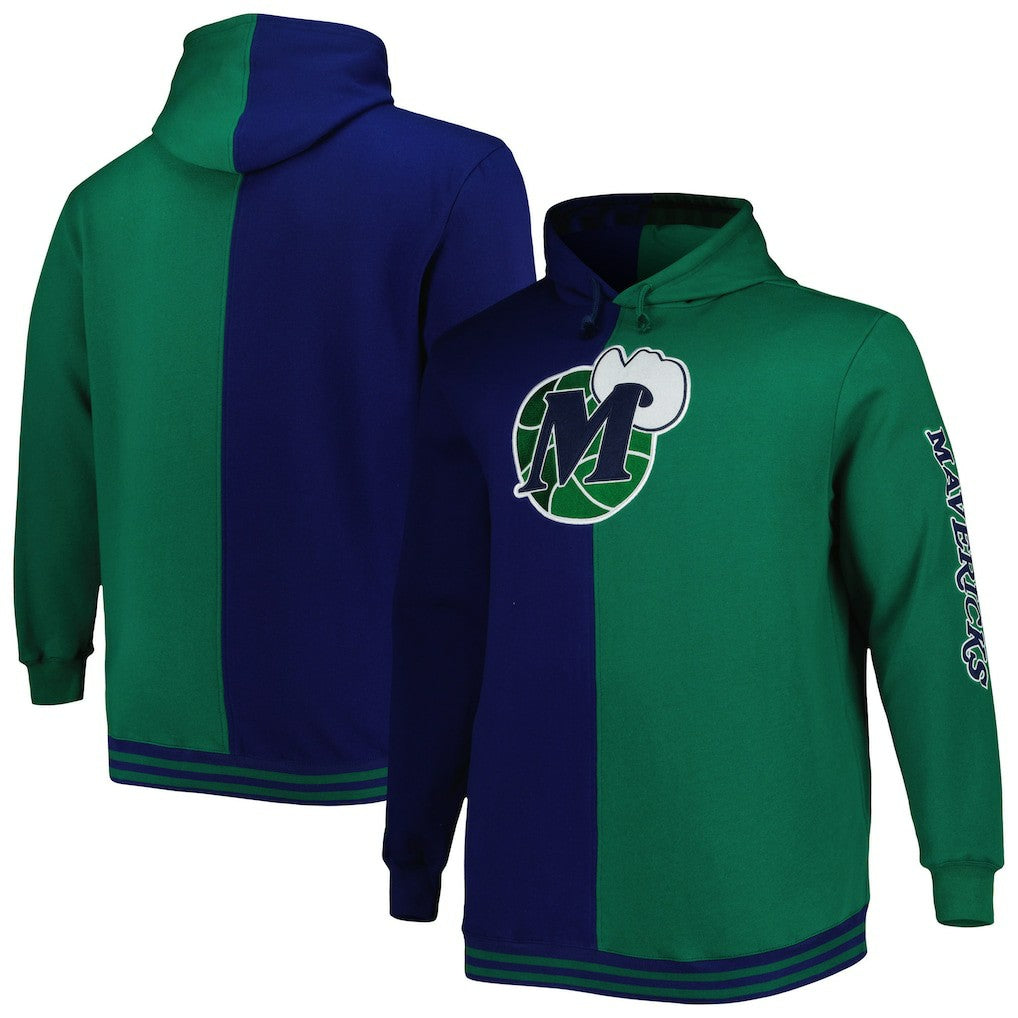 Dallas Mavericks Hardwood Classics Big & Tall Hardwood Classics Split Pullover Hoodie sale - Navy/Green online