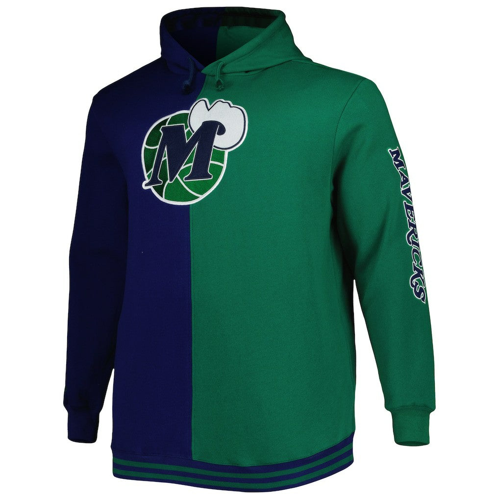 Dallas Mavericks Hardwood Classics Big & Tall Hardwood Classics Split Pullover Hoodie sale - Navy/Green online
