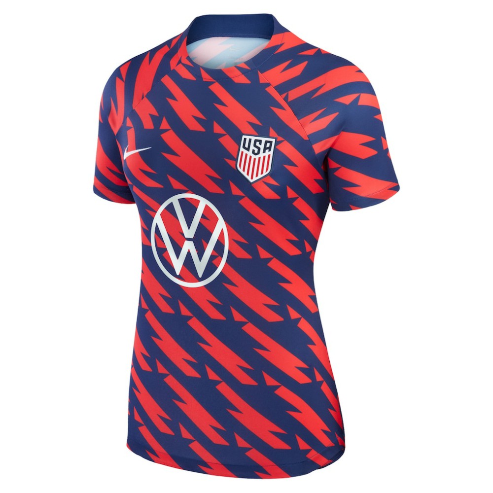 USMNT Women's 2023 Strike Drill Pre-Match Top - Red for sale