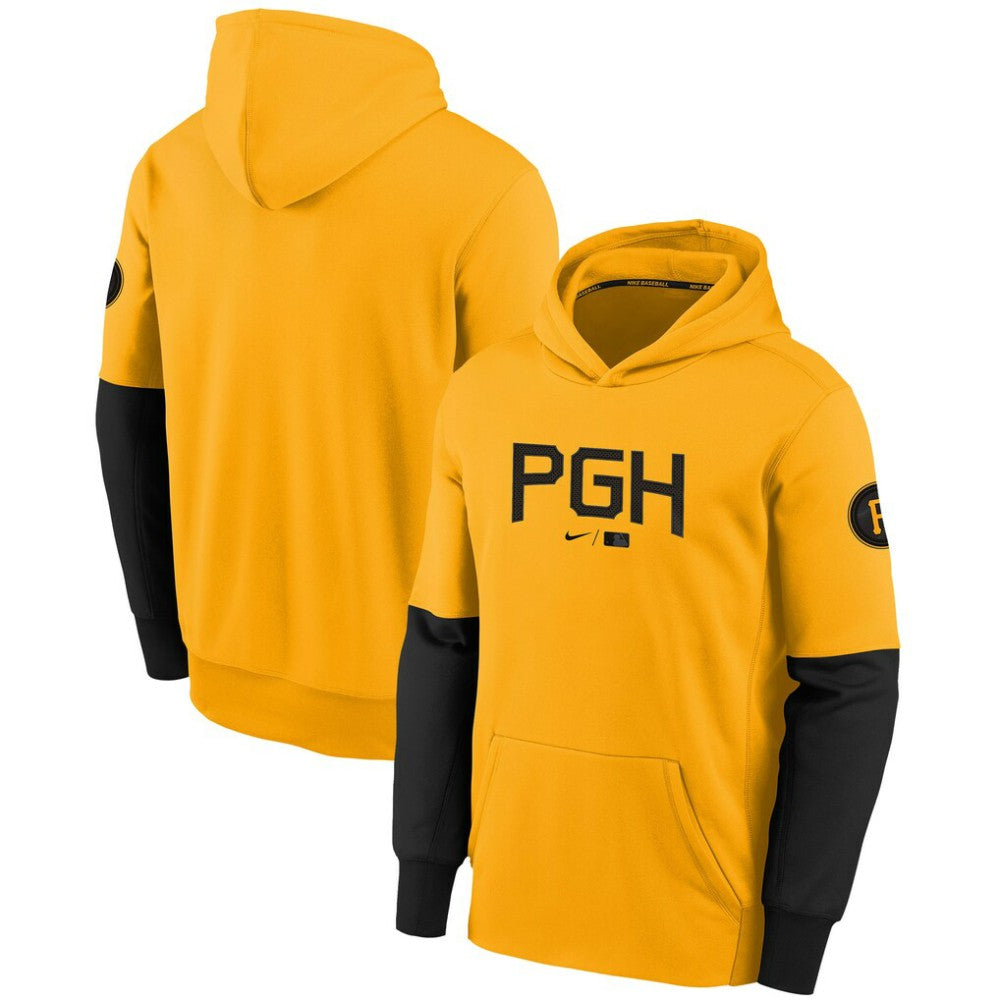 Pittsburgh Pirates Youth City Connect Therma Performance Pullover Hoodie Gold
