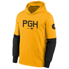 Pittsburgh Pirates Youth City Connect Therma Performance Pullover Hoodie Gold