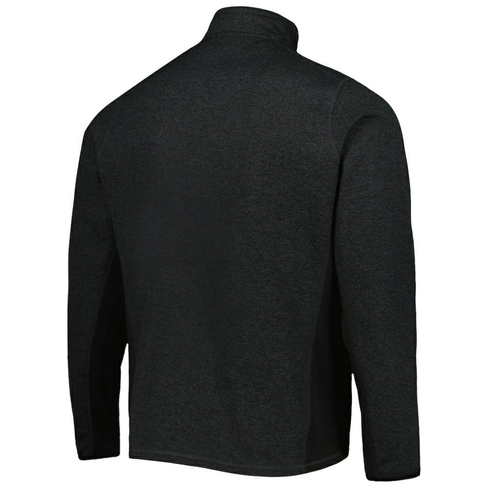 Chicago Blackhawks Antigua Course Quarter-Zip Jacket - Heathered Black Jackets