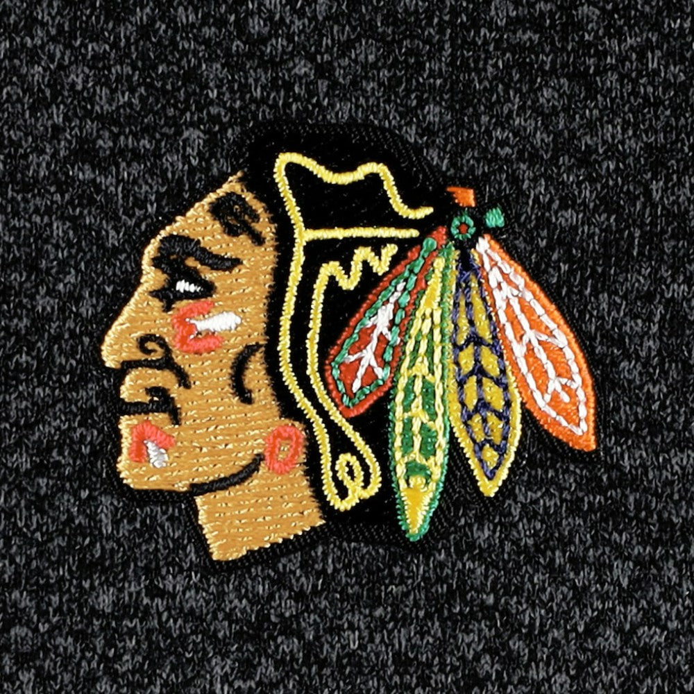 Chicago Blackhawks Antigua Course Quarter-Zip Jacket - Heathered Black Jackets