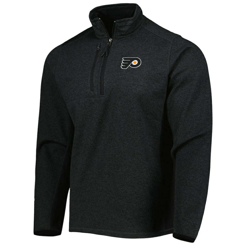 Philadelphia Flyers Antigua Course Quarter-Zip Jacket - Heathered Black Jackets