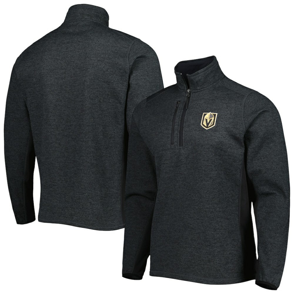 Vegas Golden Knights Antigua Course Quarter-Zip Jacket - Heathered Black Jackets