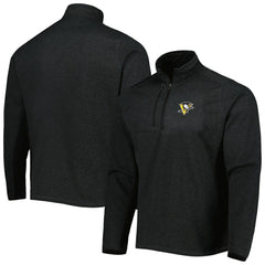 Pittsburgh Penguins Antigua Course Quarter-Zip Jacket - Heathered Black Jackets