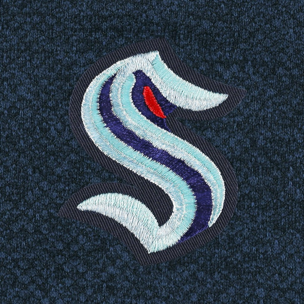 Seattle Kraken Antigua Course Quarter-Zip Jacket - Heathered Deep Sea Blue Jackets