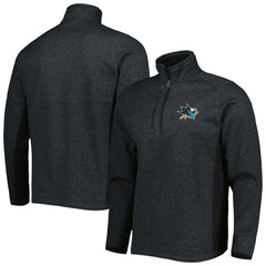 San Jose Sharks Antigua Course Quarter-Zip Jacket - Heathered Black Jackets