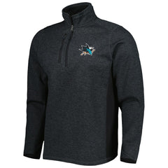 San Jose Sharks Antigua Course Quarter-Zip Jacket - Heathered Black Jackets