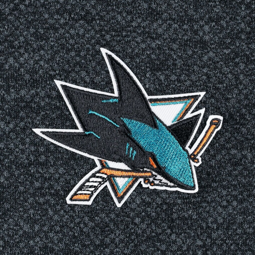 San Jose Sharks Antigua Course Quarter-Zip Jacket - Heathered Black Jackets