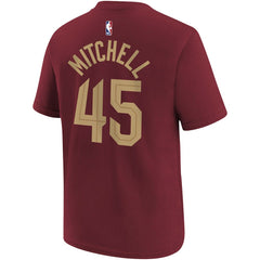 Donovan Mitchell Cleveland Cavaliers Youth Icon Edition Name & Number T-Shirt sale - Wine on sale