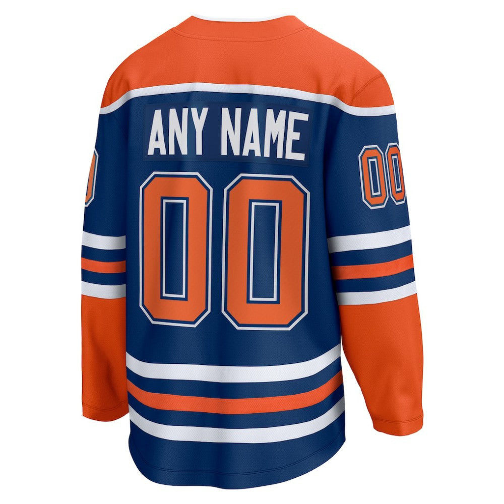 Edmonton Oilers Fanatics Home Breakaway Custom Jersey - Royal Jerseys