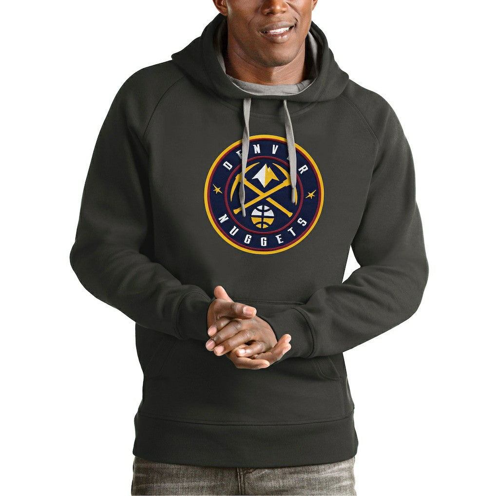 Denver Nuggets Antigua Team Logo Victory Pullover Hoodie sale - Charcoal online