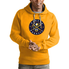 Denver Nuggets Antigua Team Logo Victory Pullover Hoodie sale - Gold on sale