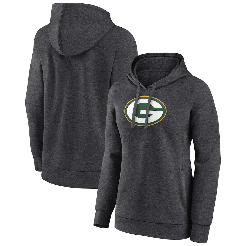 Green Bay Packers Women's Primary Logo Pullover Hoodie - Charcoal sale