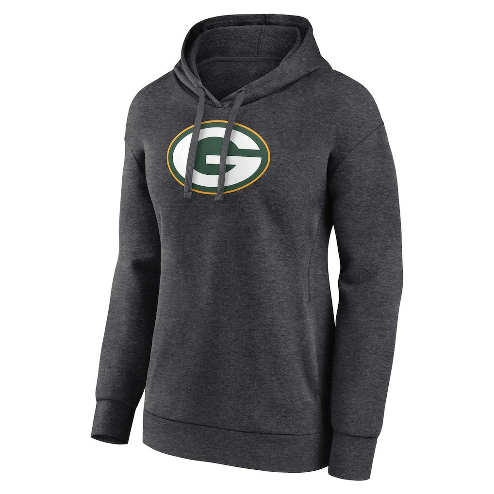 Green Bay Packers Women's Primary Logo Pullover Hoodie - Charcoal sale