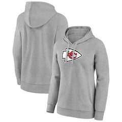 Kansas City Chiefs Women's Primary Logo Pullover Hoodie - Gray outlet