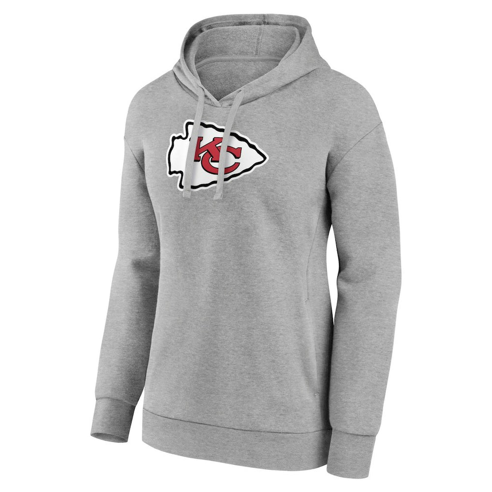 Kansas City Chiefs Women's Primary Logo Pullover Hoodie - Gray outlet