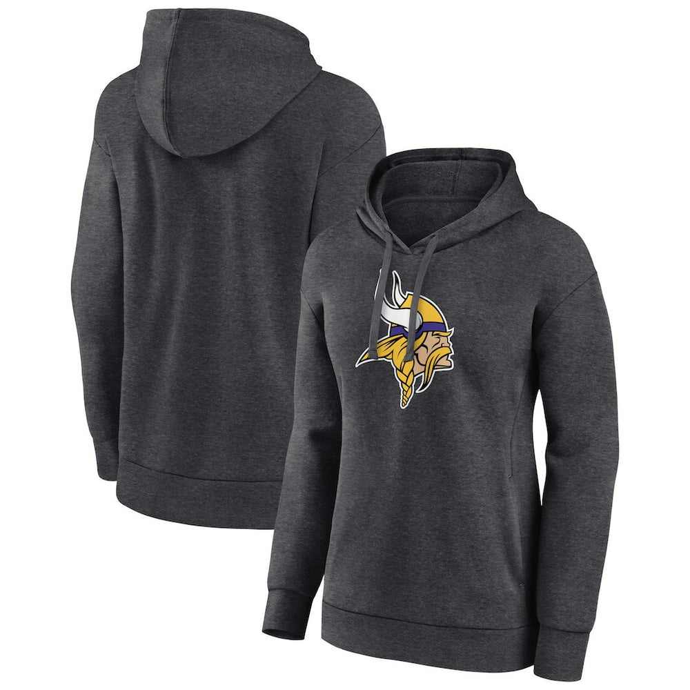 Minnesota Vikings Women's Primary Logo Pullover Hoodie - Charcoal outlet