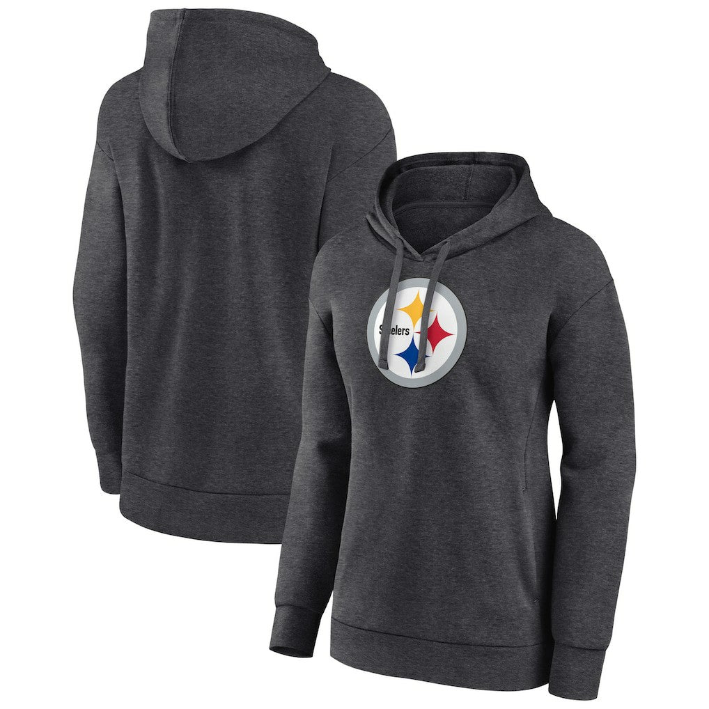 Pittsburgh Steelers Women's Primary Logo Pullover Hoodie - Charcoal cheap