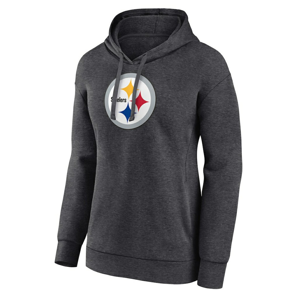 Pittsburgh Steelers Women's Primary Logo Pullover Hoodie - Charcoal cheap