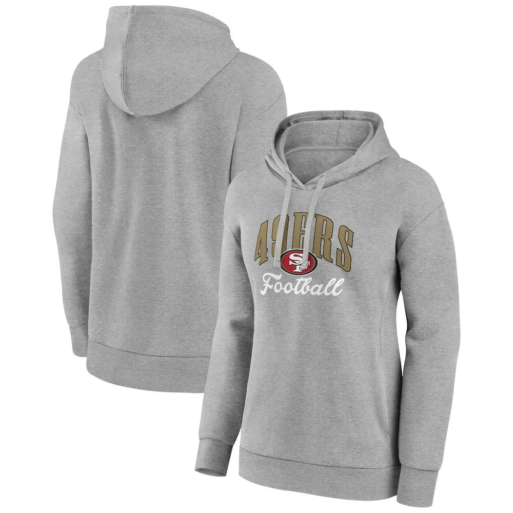 San Francisco 49ers Women's Victory Script Pullover Hoodie - Gray sale