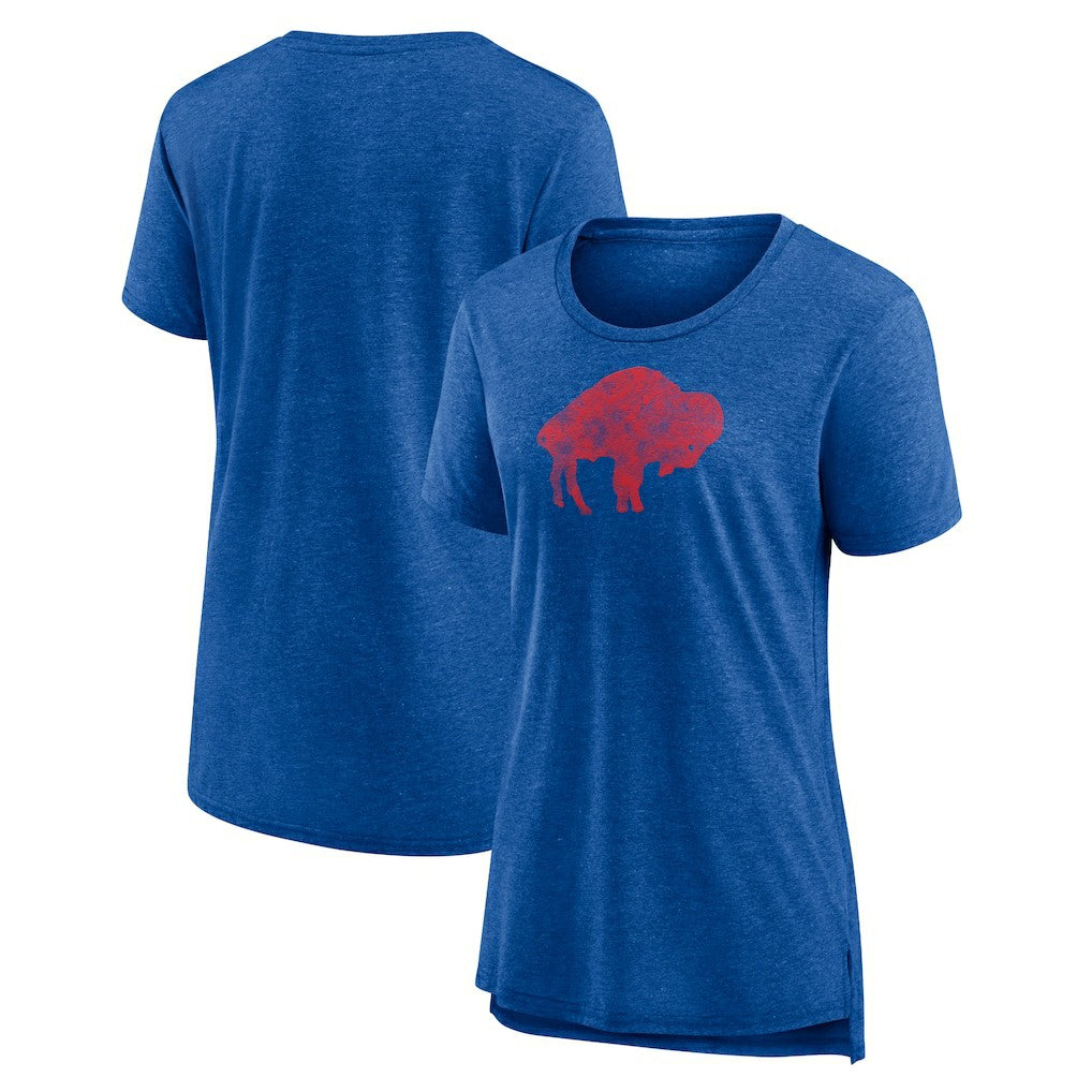 Buffalo Bills Women's Throwback Team Logo Tri-Blend T-Shirt - Heather Royal outlet