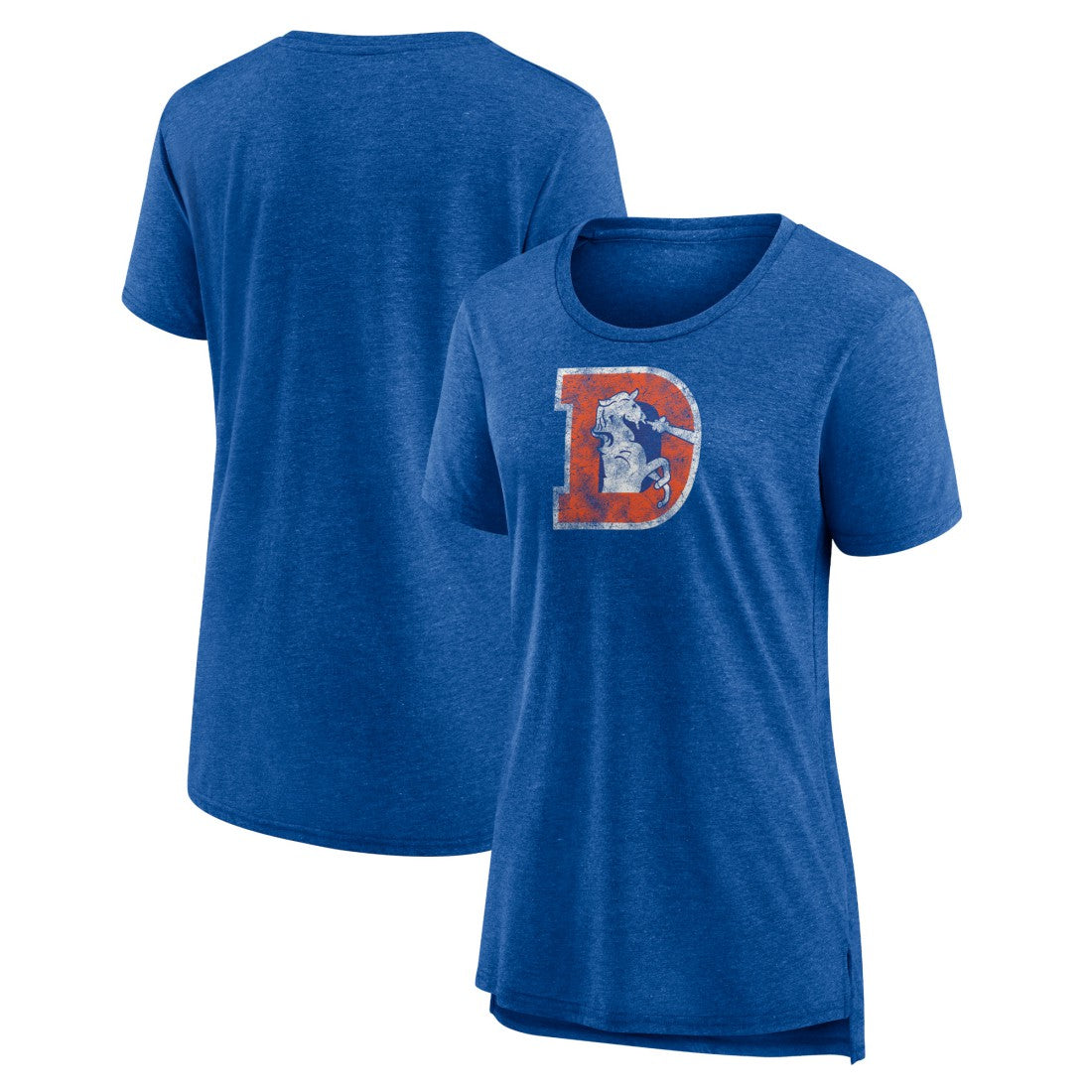 Denver Broncos Women's Throwback Team Logo Tri-Blend T-Shirt - Heather Royal online