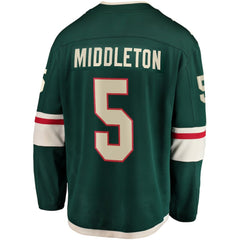 Jake Middleton Minnesota Wild Fanatics Home Breakaway Player Jersey - Green Jerseys