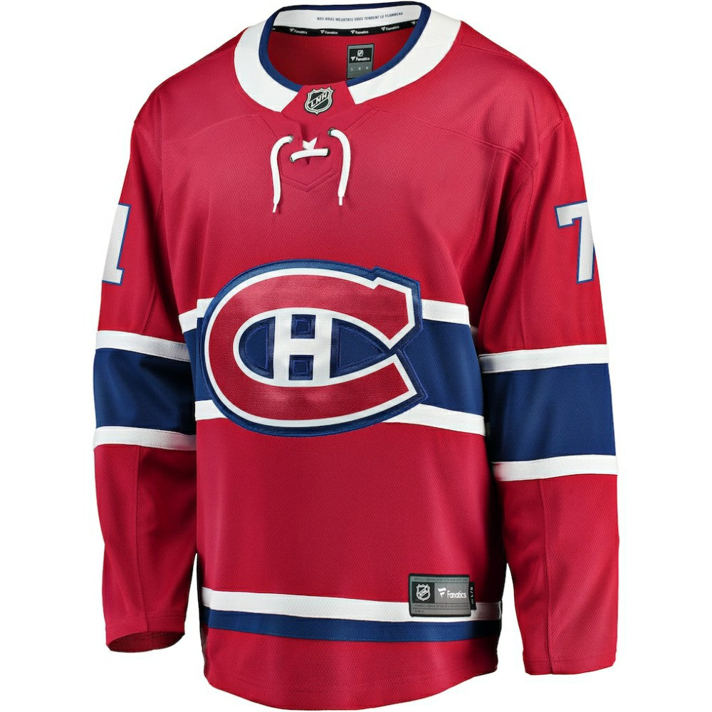 Jake Evans Montreal Canadiens Fanatics Home Breakaway Player Jersey - Red Jerseys