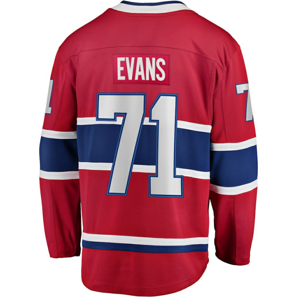 Jake Evans Montreal Canadiens Fanatics Home Breakaway Player Jersey - Red Jerseys