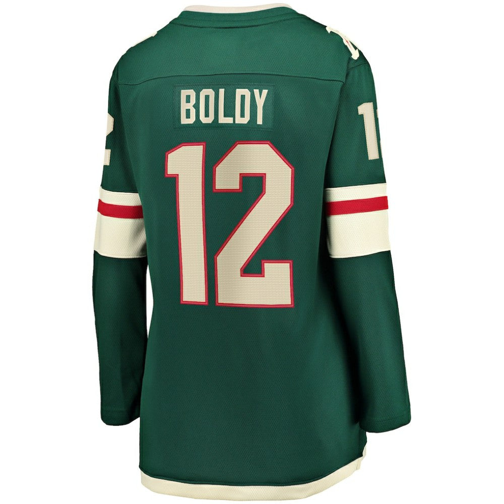 Matthew Boldy Minnesota Wild Fanatics Women's Home Breakaway Player Jersey - Green Jerseys