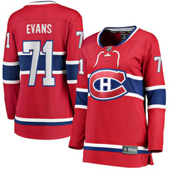 Jake Evans Montreal Canadiens Fanatics Women's Home Breakaway Player Jersey - Red Jerseys