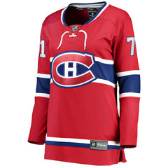 Jake Evans Montreal Canadiens Fanatics Women's Home Breakaway Player Jersey - Red Jerseys