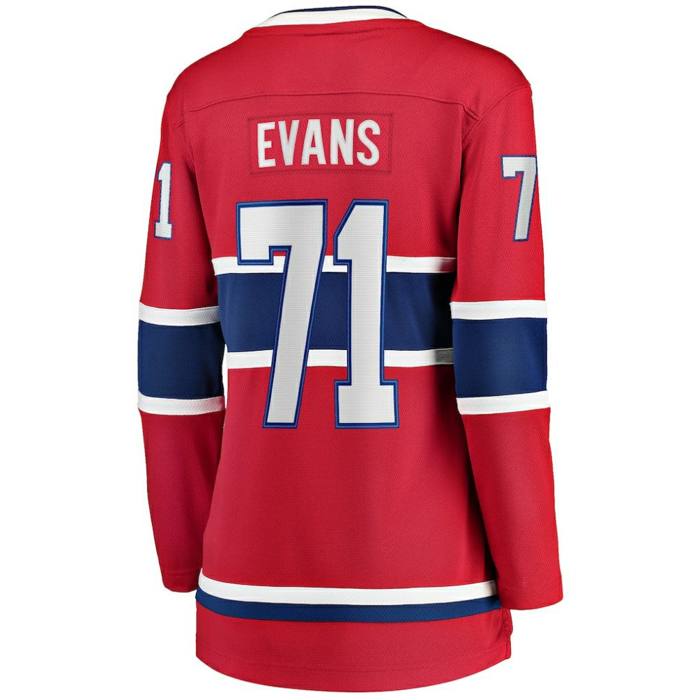 Jake Evans Montreal Canadiens Fanatics Women's Home Breakaway Player Jersey - Red Jerseys