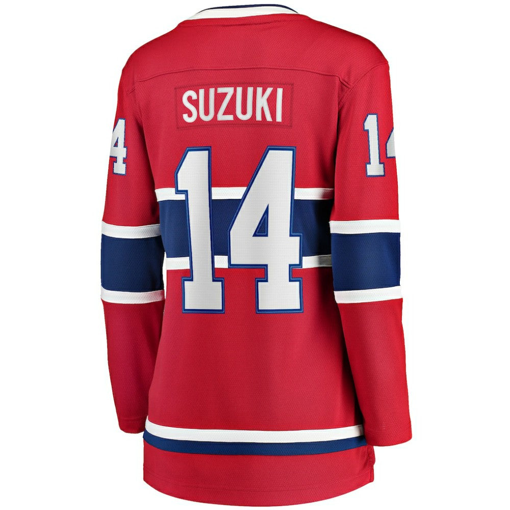 Nick Suzuki Montreal Canadiens Fanatics Women's Home Captain Patch Breakaway Player Jersey - Red Jerseys
