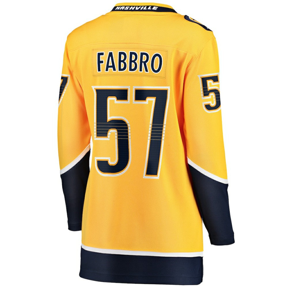 Dante Fabbro Nashville Predators Fanatics Women's Home Breakaway Player Jersey - Gold Jerseys