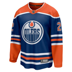 Evan Bouchard Edmonton Oilers Fanatics Home Breakaway Player Jersey - Royal Jerseys