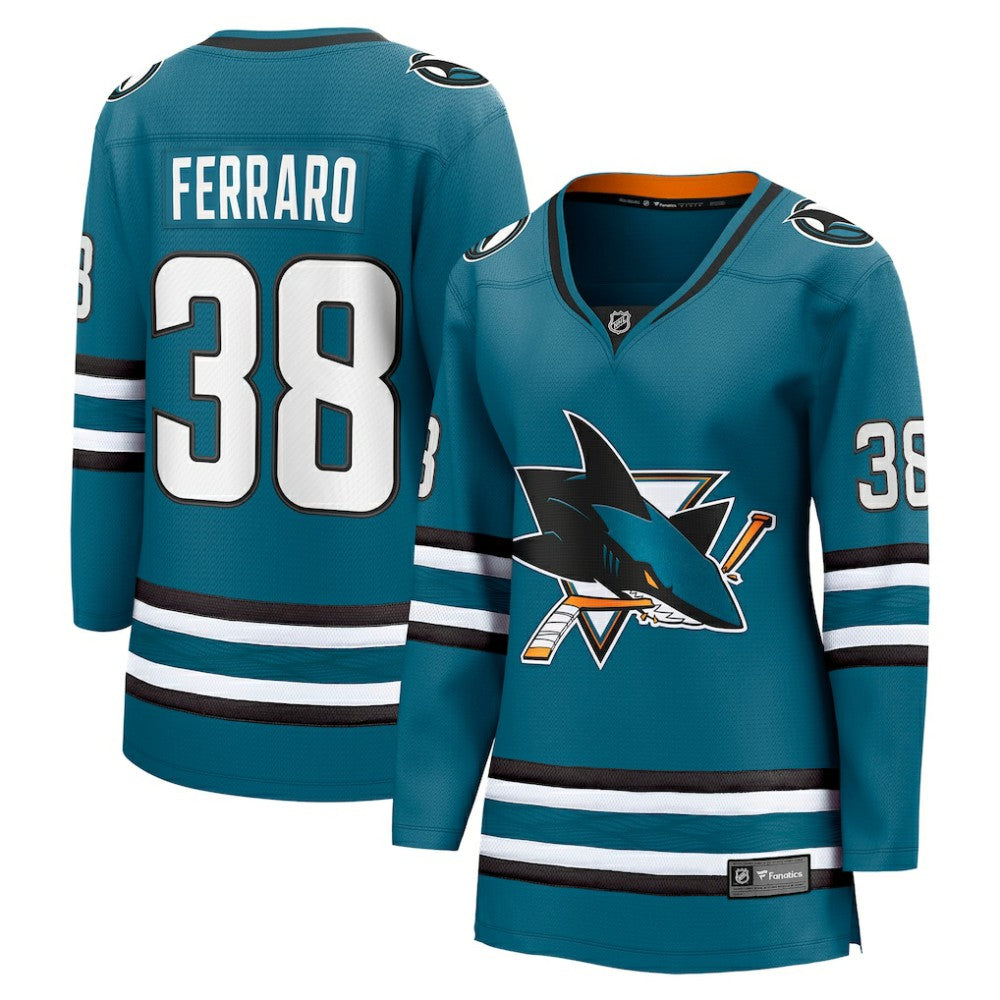 Mario Ferraro San Jose Sharks Fanatics Women's Home Breakaway Player Jersey - Teal Jerseys