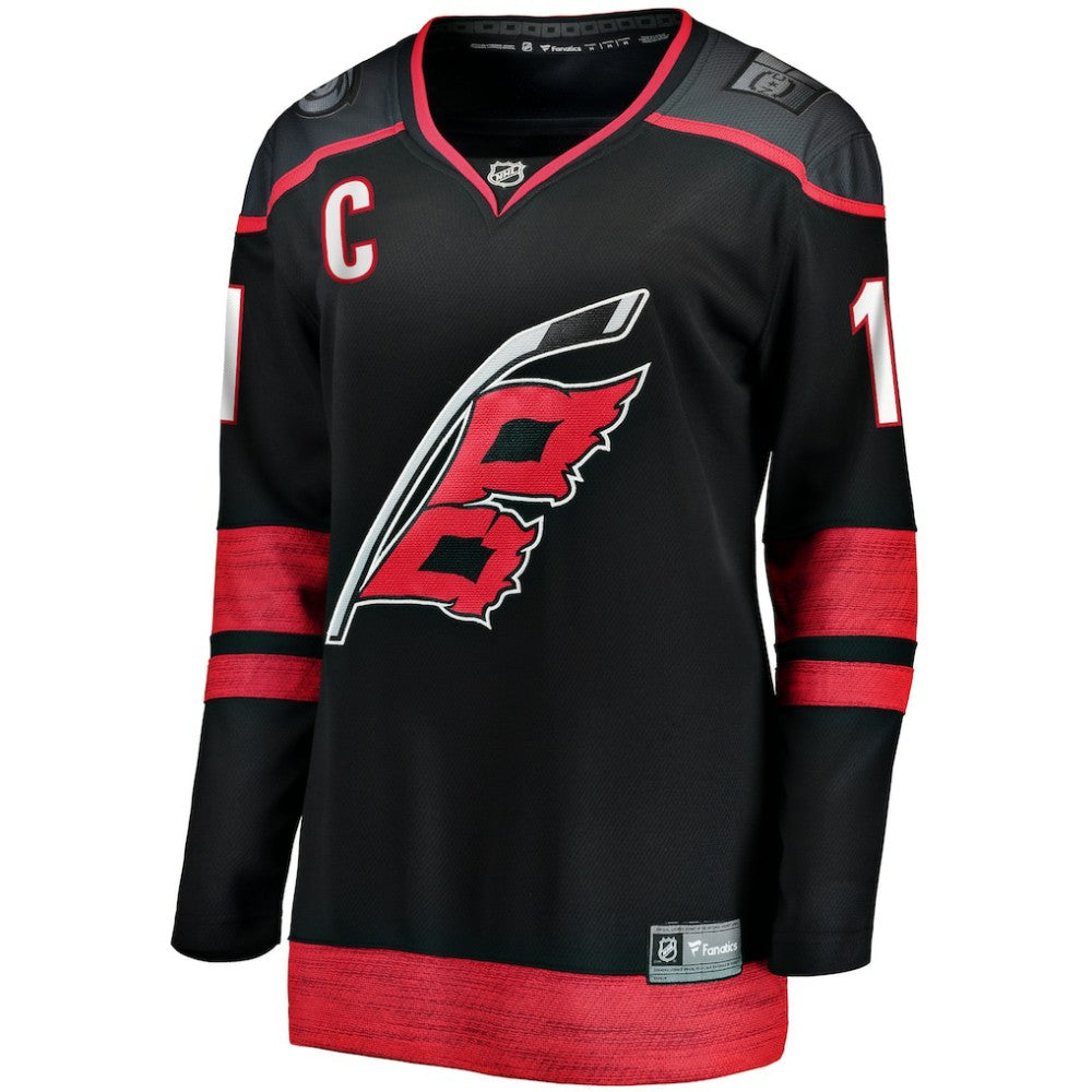 Jordan Staal Carolina Hurricanes Fanatics Women's Home Captain Patch Breakaway Player Jersey - Black Jerseys