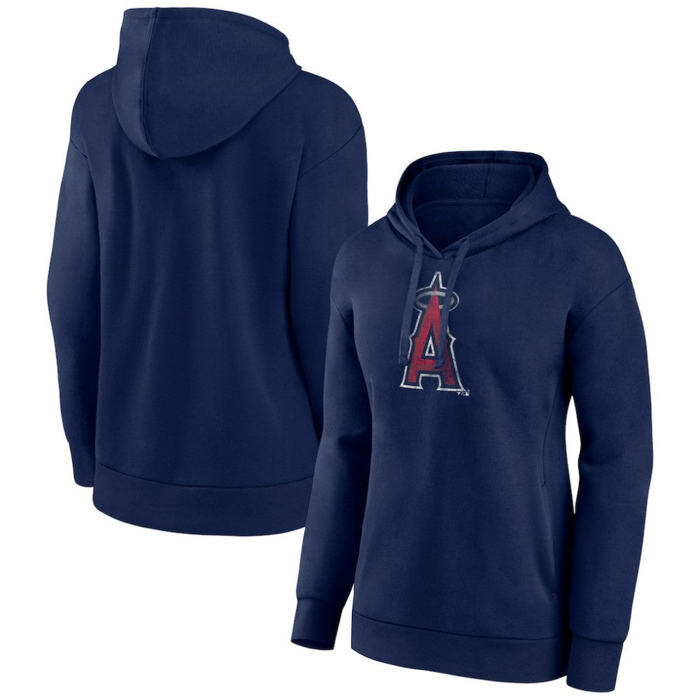 Los Angeles Angels Women's Distressed Team Pullover Hoodie Navy