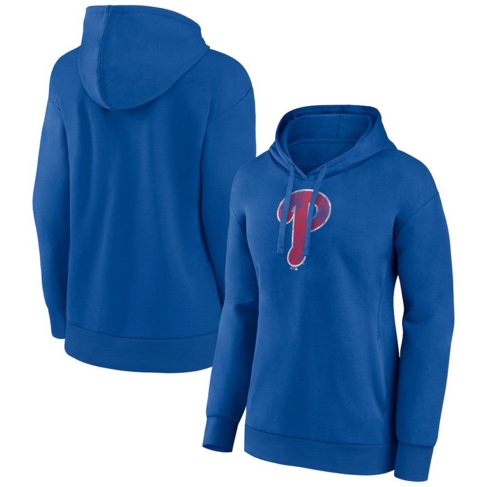 Philadelphia Phillies Women's Distressed Team Pullover Hoodie Royal