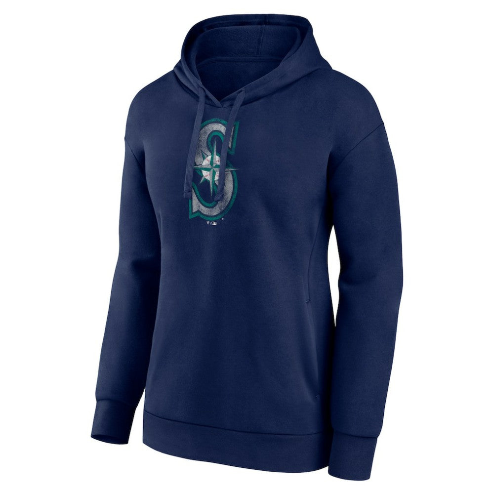 Seattle Mariners Women's Distressed Team Pullover Hoodie Navy