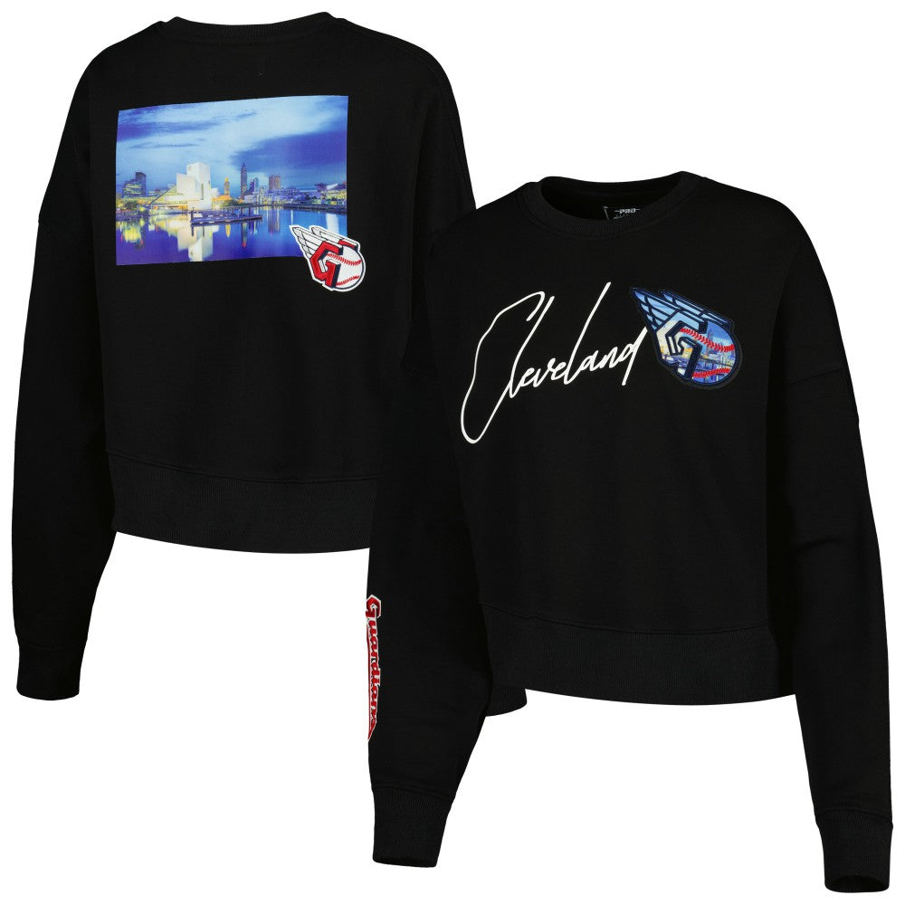 Cleveland Guardians Pro Standard Women's City Scape Pullover Sweatshirt Black