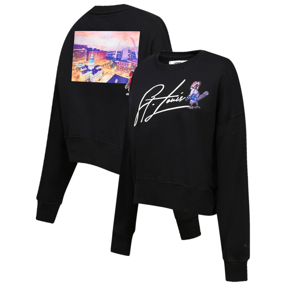 St. Louis Cardinals Pro Standard Women's City Scape Pullover Sweatshirt Black