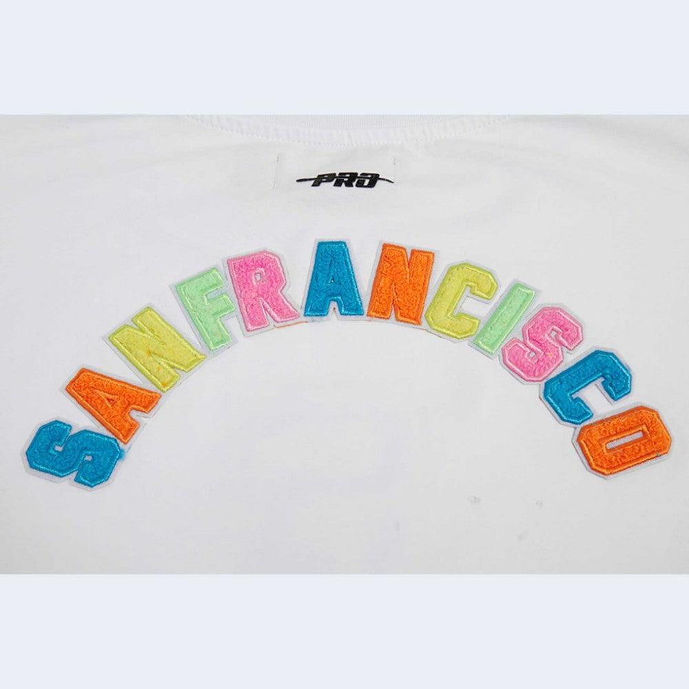 San Francisco Giants Pro Standard Women's Washed Neon Cropped Boxy T-Shirt White
